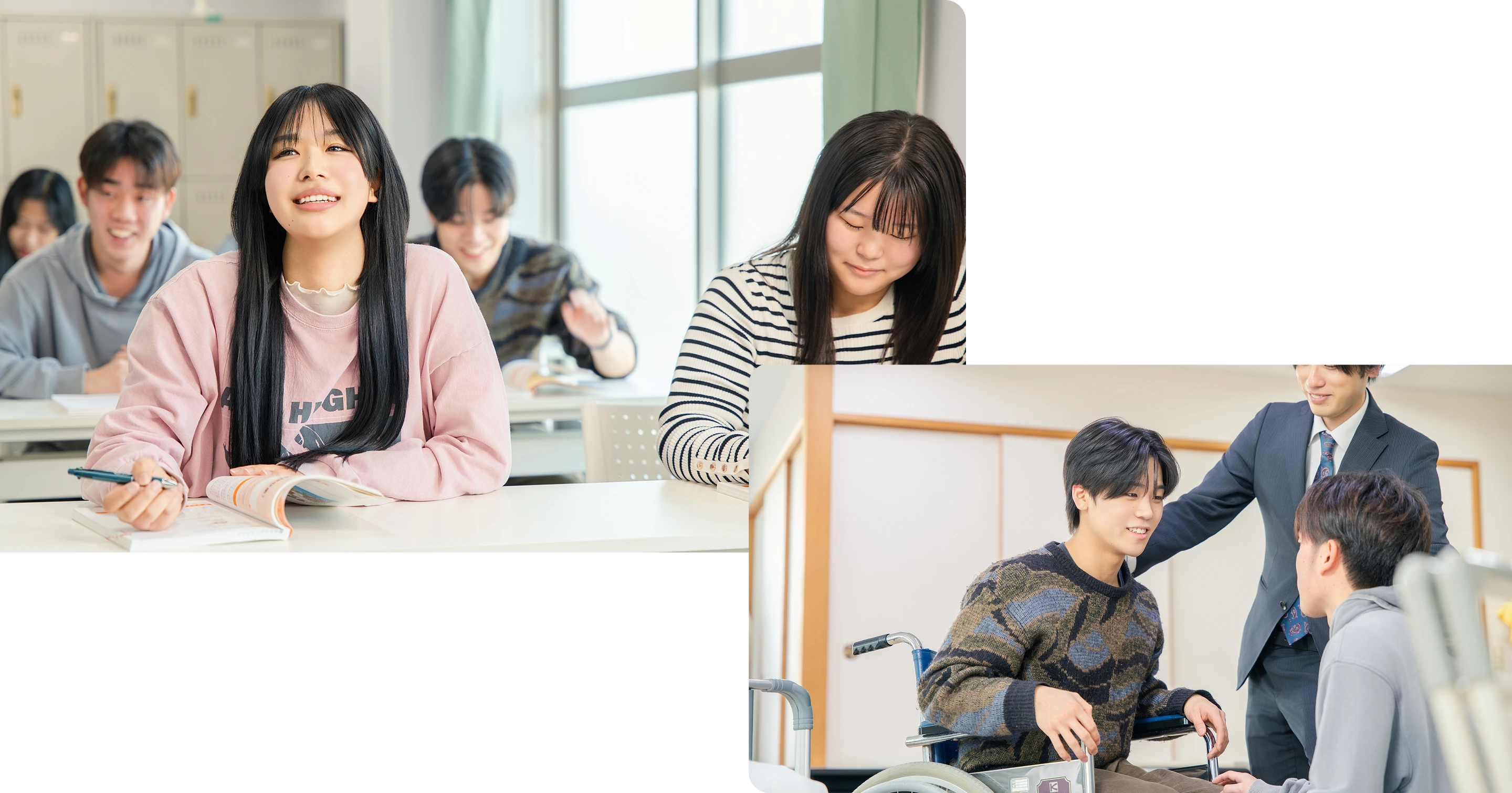 福祉の現場で活躍する卒業生の様子（就職・資格）